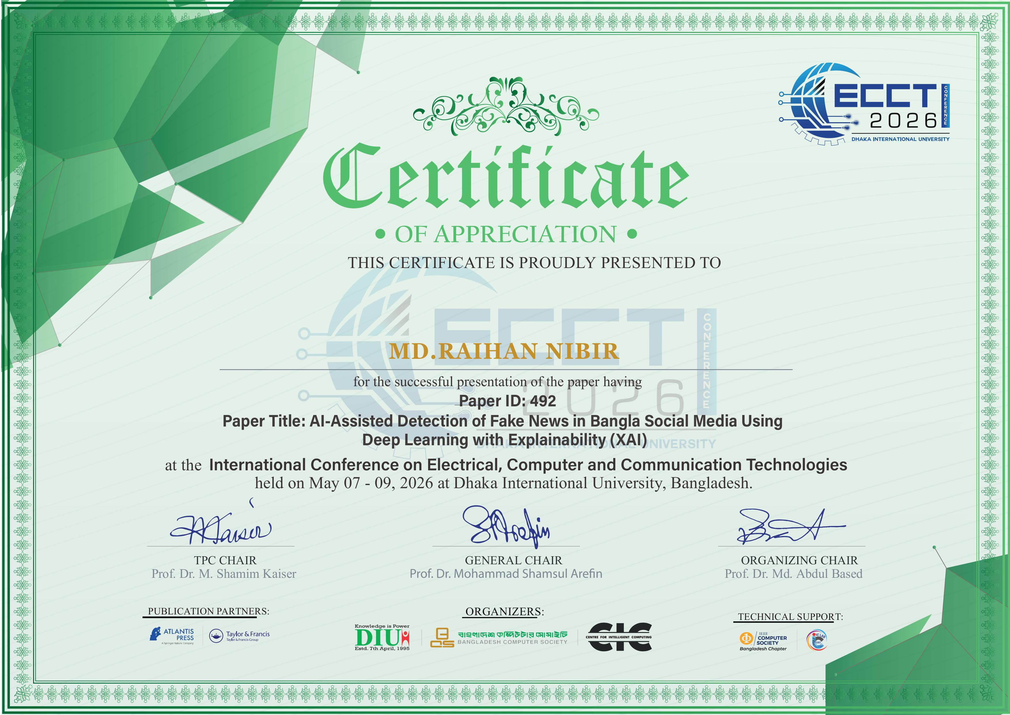ECCT 2026 Certificate
